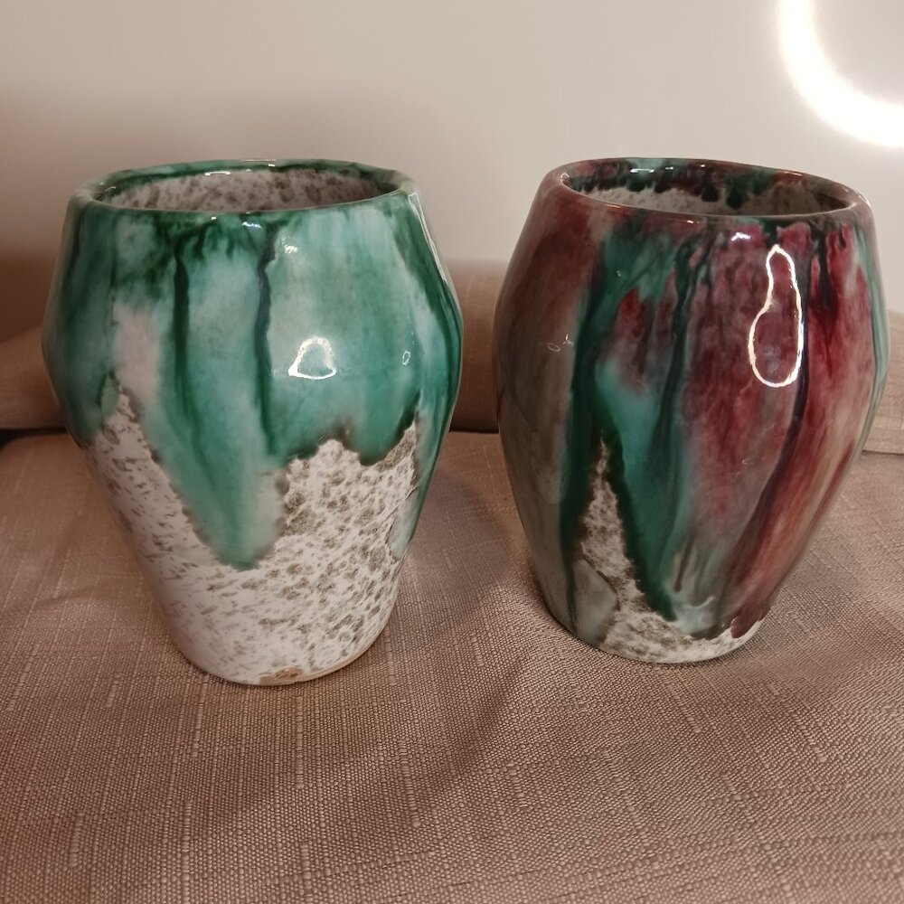 Hand Painted in Italy Pair of Vases